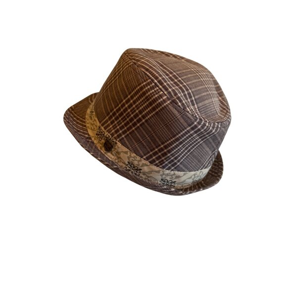 Peter Grimm L/XL Plaid Fedora Hat With Decorative Band Urban Street - Picture 2 of 5